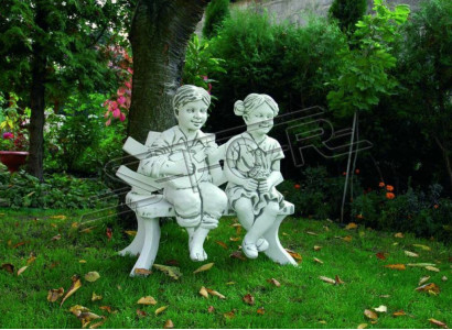 Junge Sitzende Figur Statue Figuren Dekorative Skulptur Statuen Garten